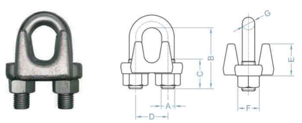 ỐC SIẾT CÁP MẠ KẼM 8MM – WIRE ROPE CLIP